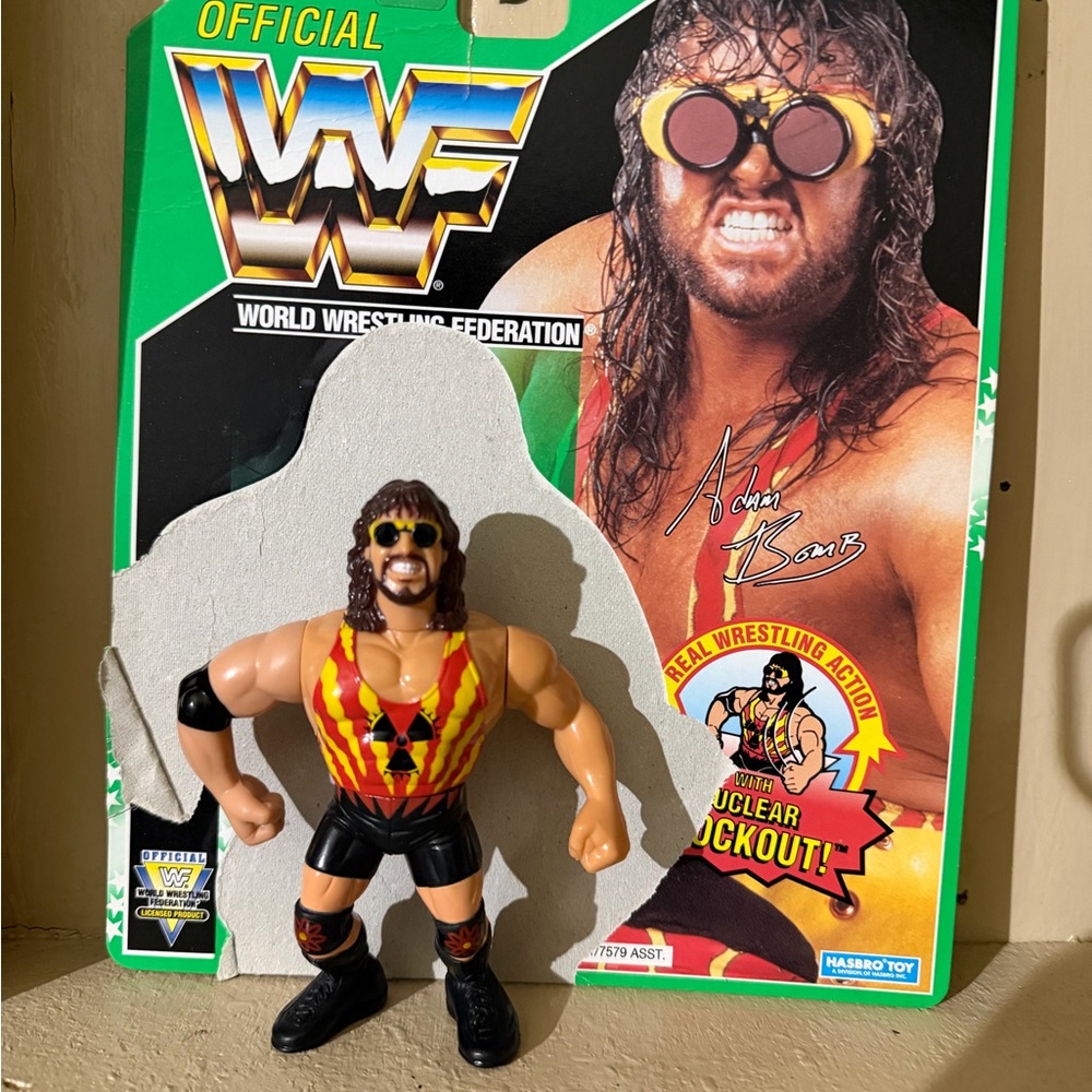 Wwf wwe Hasbro green cards series 11 wrestling figure vtg Adam Bomb